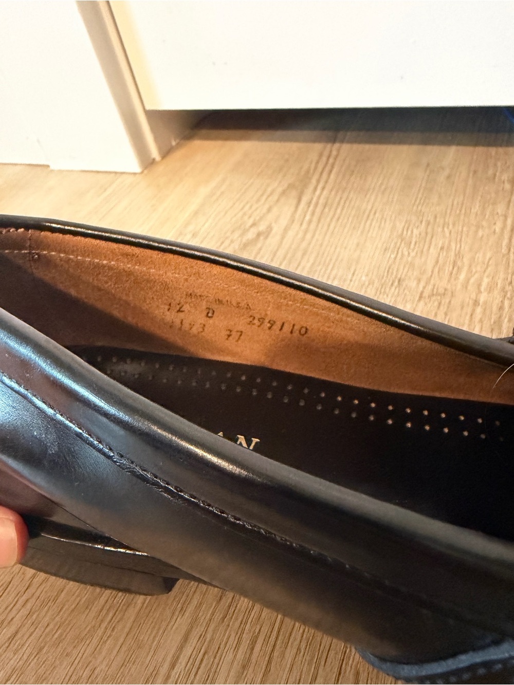 Cole Haan Black Leather Kiltie Loafers with Gold Buckle Men’s Size 12 - Picture 4 of 5